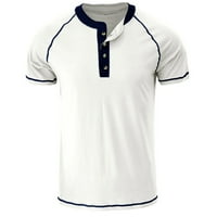 Риза на клирънс Хенли за мъжкия малък ръкав на небрежен лек бутон Памучен основен тениска Raglan Sleeve Henley Top