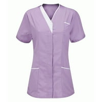 Пролетни върхове за жени Клиника Защитни медицински сестри v Облекло за дрехи Tee Tee Brown L