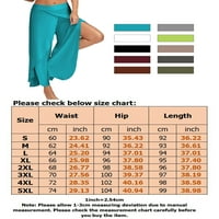 Дамски йога спортни широки крака каприс активно износване с високо разделяне на джоги панталони свободно време свободно прилягане пижами pjs панталони размер s-5xl