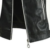 Municet Men Stand Collar кожено яке мотоциклет с леко тегло кожено яке мъже Fau Leather Bomber Casual Black 3xl