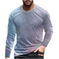 Лилджи мъжки ежедневни обло деколте с къс ръкав пуловер линия 3д Печатни тениска блуза улично облекло