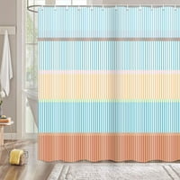 Екстра дълга баня завеса за душ 72x, цветна раирана завеса за душ модерна минималистична художествена баня завеса вода устойчива полиестер тъкан за миене на машина