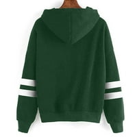 Entyinea дамски огромни пуловер качулка екипаж на пуловера пуловери ежедневни удобни есенни тоалети дрехи зелени m