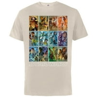 Панели за стенописни изкуства „Междузвездни войни“- памучна тениска с къс ръкав за възрастни- Персонализирани пути