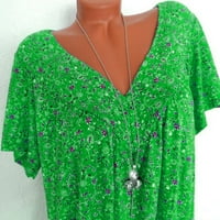 Borniu дамски върхове, летен разрешение жени плюс размер с къси ръкави с кратки ръкави с магьосница за блуза на блуза топки риза