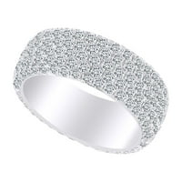 3. Карат кръгла форма бял естествен диамант клъстер венчална халка пръстен 18к твърдо бяло злато пръстен размер-7