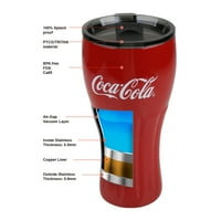 Кока-Кола вакуумно запечатана неръждаема стомана истинска чаша, червено, Оз, пакет