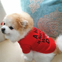 Мека удобна тениска котешка куче кученце риза сладък домашен любимец дрехи кучешки дрехи за малки кучета дишаща печат жилетка червено малки
