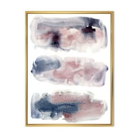 Дизайнарт 'сини и розови облаци с бежови петна и' модерна рамка платно стена арт принт