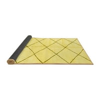 Ahgly Company Indoor Square Solid Yellow Modern Area Rugs, 7 'квадрат