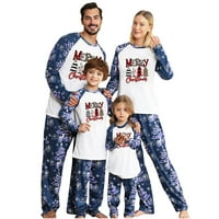 Дезенирани коледни празнични пижами комплекти родител-дете топло коледно сънливо облекло отпечатано домашно облекло пижами две части мама комплект син m