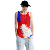 4-ти юли графични тениски без ръкави мускулни танкове ризи Червено синьо звезди Орел САЩ флаг Без ръкави мускулен потник за фитнес тренировка парти