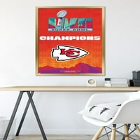 Канзас Сити Чийфс-Супер Боул Лвии Тим лого плакат стена, 22.375 34 в рамка