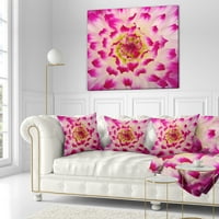 Дизайнарт гладка бяла роза цветни венчелистчета-флорални хвърлят възглавница-16х16