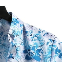 Мъже спокойни годни тропически ризи Леки къси ръкави Блуза Хавайски бутон нагоре върхове тениски тениски