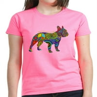 Cafepress - Peace Love Boston Terrier - Женска тъмна тениска