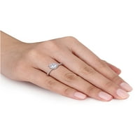 1-Каратов Т. Г. В. създаден моасанит и Каратов Т. в. диамант 14кт Розово злато класически годежен пръстен