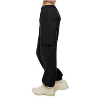 Зиеке зимни Дебели товарни панталони за жени термо топли Потници с множество джобове Плътен цвят панталони