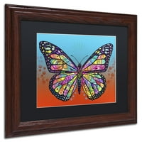 Търговска марка изобразително изкуство' пеперуда ' платно изкуство от Дийн Русо, Черен мат, дървена рамка