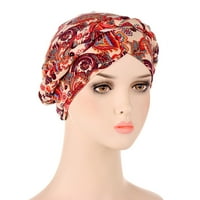 qazqa рак глава шапка шапка етнически бохемски флорален печат за коса покритие за опаковане на корица с тюрбан шапка с тюрбан