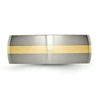 Длето ТБ Титан & 14к жълто злато инкрустирана лента, размер 13
