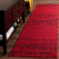 Adirondack Kiersten Резюме избледнял килим за бегач, червено черно, 2'6 10 '