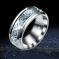 Винтидж пръстени от неръждаема стомана за мъже- женски пръстени, пръстен за сватбена лента