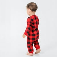 Пижама от родител-дете, семейни пижами, коледни PJS съвпадения комплекти, печатни домашни облекла пижами, облекло за родител-дете с дълъг ръкав- бебе 12- месец