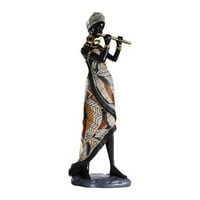 Изящна африканска статуя на жените, племенна дама фигурка, колекция от черни орнаменти, смола за занаяти за изкуство за хотел десктоп за книги