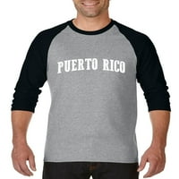 Arti - Мъжки тениски за бейзбол Raglan Sleeve, до размер 3XL - Пуерто Рико