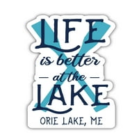 Orie Lake Maine Souvenir Vinyl Decal Sticker Paddle Design 4-Pack
