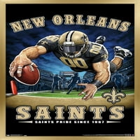 New Orleans Saints - Плакат за стена на крайната зона, 14.725 22.375