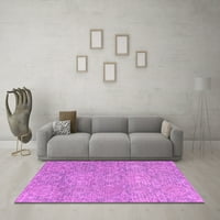 Ahgly Company Indoor Rectangle Abstract Pink Modern Area Rugs, 8 '10'