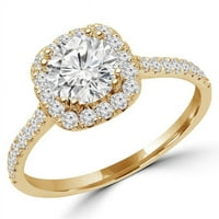 MD170282-3. 1. CTW кръгъл диамантен ореонен пръстен в 14K жълто злато - размер 3.25