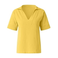 Тениска за бельо за жени кръгла шия солиден цвят тийп топ торбистки прилепнали ежедневни меки ризи с къс ръкав удобна блуза