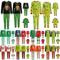 Коледна Гринч Коледна пижама за семейно съвпадение на PJS Комплект Xmas Matching PJS Grinch PJS Xmas Holiday Sleekwear Комплект за мъже Жени бебешки кучета Коледни празници