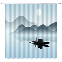 Китайски стил ландшафтен душ завеси Естествена природа 3d Печат Баня Дом декор водоустойчив полиестер плат плат комплект за завеси