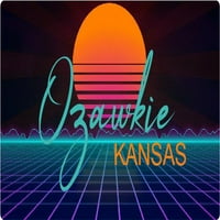 Ozawkie Kansas Vinyl Decal Stiker Retro Neon Design
