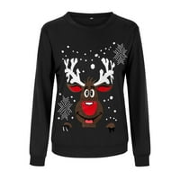 Skpblutn огромен суичър за жени върхове 3D печат полка точка коледни пуловер Семейство съвпадение на зимата есен с дълъг ръкав кръгло деколте Christmascasual Sweatshirts
