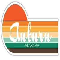 Auburn Alabama Sticker Retro Vintage Sunset City 70S Естетичен дизайн