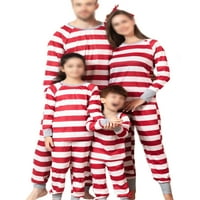 Нойла мама татко дете PJ Комплекти еластична талия лъч крак нощни дрехи и панталони Коледни съвпадащи семейни пижами комплект червено бебе: 18-24м