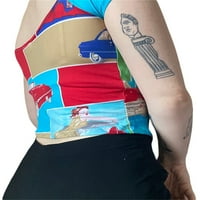 Dmagnates жени лятна тениска за изрязване, ретро модели с къс ръкав