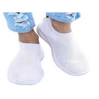Oucaili дамски обувки за ходене плетат горни маратонки приплъзване на апартаменти Comfort Mesh Sock Sports Sports Khaki 8.5