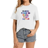 Еволюция в училищния стил Обратно към училищните подаръци Женски сладка графична тениска с къс ръкав