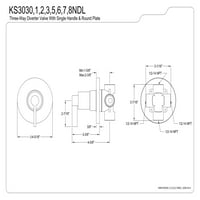 Кингстън Брас КС3033НДЛ Нувофузия 3-Начин Отклонител вентил с Тримери комплект, Античен месинг