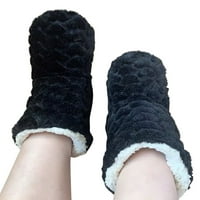 Фангасис Детски чорап Ботуши пухкави чехли обувки домашни чехли мъжки топли обувки вътрешни неплъзгащи Меки плюшени обувки Черен 9