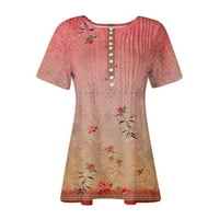 Дамски блузи Скрий корема туника лято с къс ръкав тениски Сладък Флоу тениска Ежедневни рокли блузи за гамаши в продажба Розово