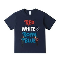 Червена, бяла и кралска синя тениска нов филм с къс ръкав памучен тройник жени мъже модни дрехи