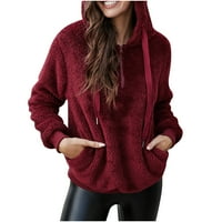 Дамски палта мода ежедневни Връхни дрехи Дълъг ръкав хлабав цвят топло ново модно палто червено с-6ХЛ