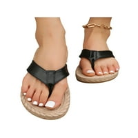 Колиша жени сандали се приплъзва на ремък сандал летни джапанки ходене леки ежедневни обувки плажни чехли черни 8.5
